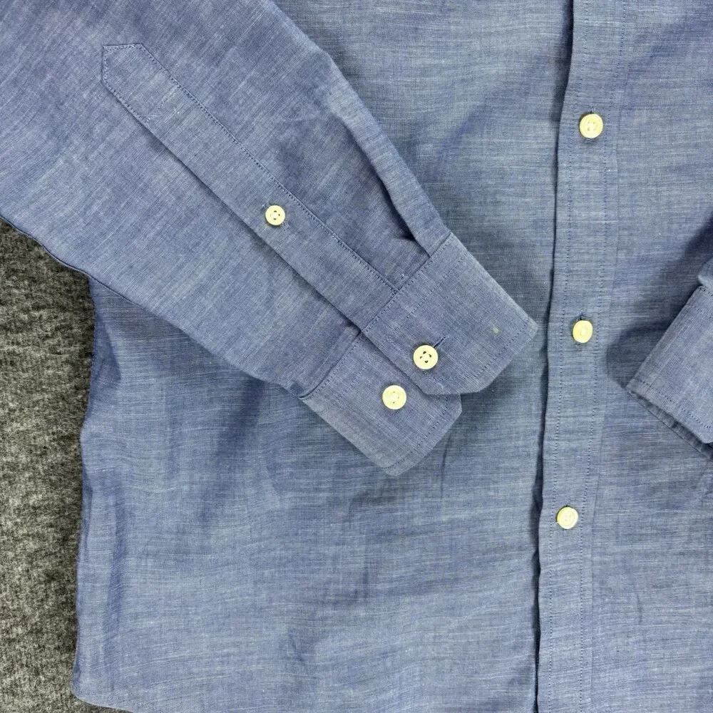 Banana Republic Non Iron Tailored Slim Fit Dress Shirt Blue L 16-16.5 34/35